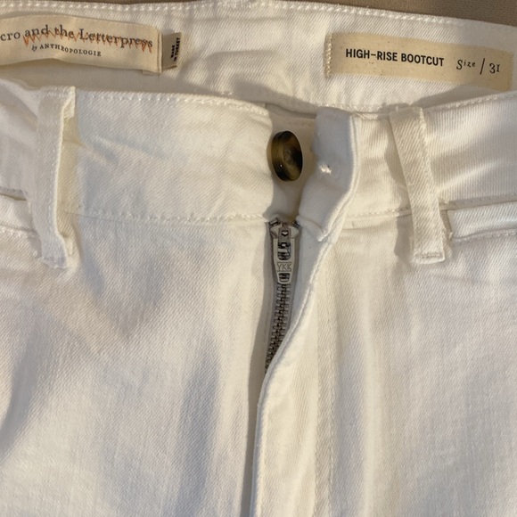 Pilcro and Letterpress (Anthropologie)  white high-rise bootcut jeans, size 31 - Picture 13 of 16